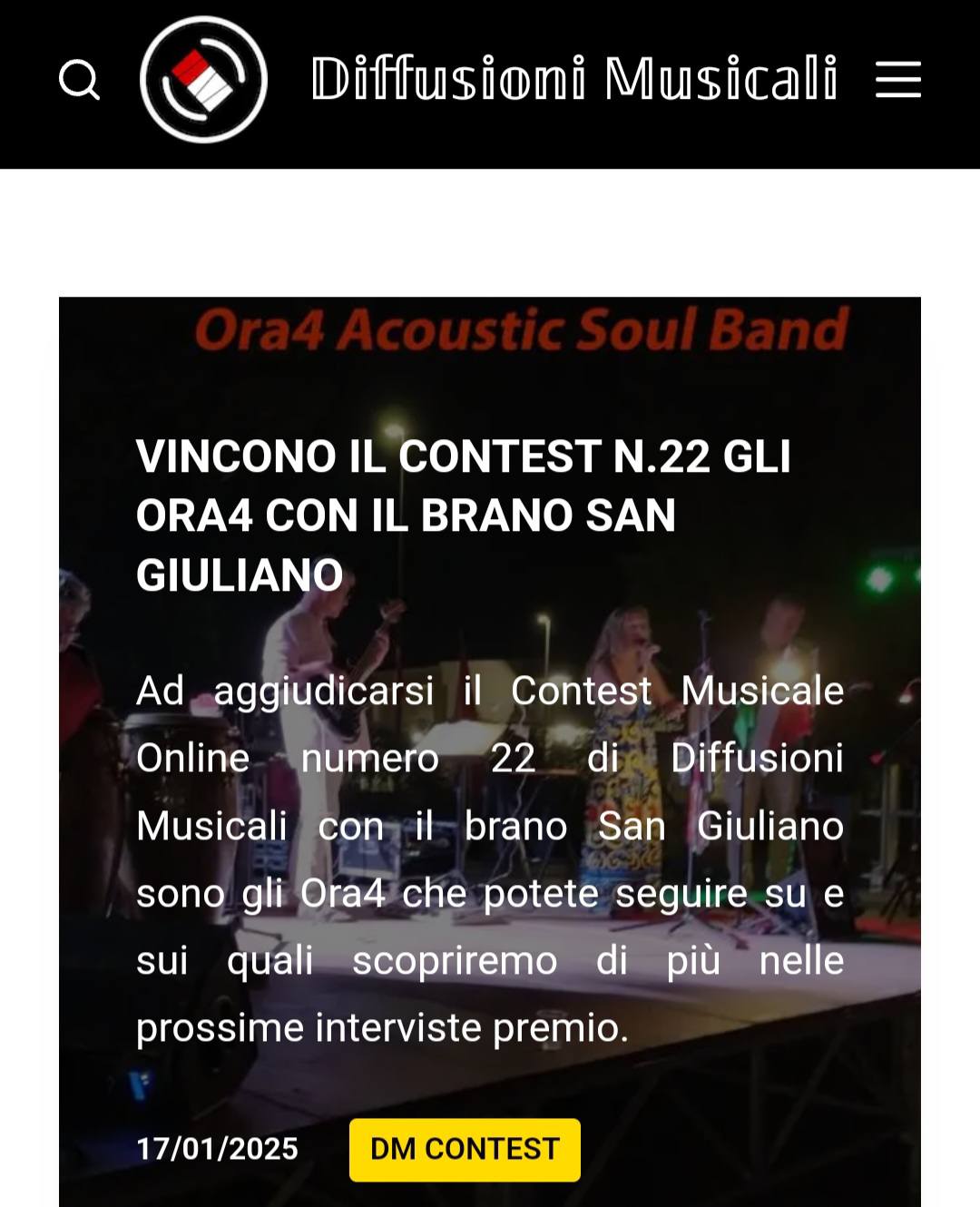 San Giuliano vince il Contest Diffusionimusicali